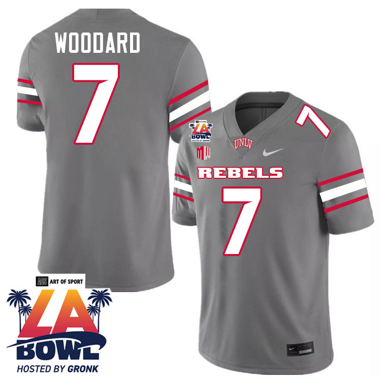 Jackson Woodard LA Bowl Jersey,UNLV Rebels 2024 LA Bowl Jersey-Grey